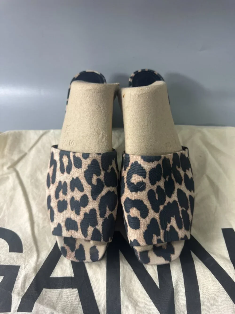 Ganni Leopard Platform Slides 38